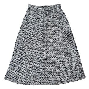 Alice Blue Micro-Pleated Tiered Floral A-Line Skirt Size M White/Black - Picture 1 of 7