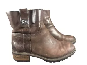 Botines Coach Georgetta para mujer marrón castaño cera clara botas de pantorrilla talla 8B Bi22 - Imagen 1 de 14