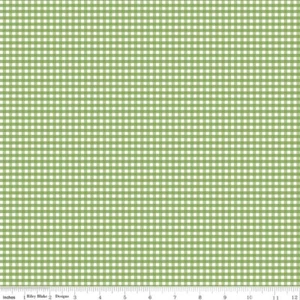 1/4 Yard 9”x42” Riley Blake Small Gingham 1/8" Check Green Cotton Quilt Fabric - Picture 1 of 1