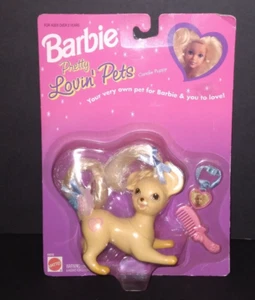 Vintage 1994 Barbie Pretty Lovin' Pets Candie Puppy Comb Collar NIP Bows Dog - Picture 1 of 4