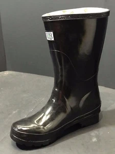 New M&B Short Gloss Black Rain Womens Boot Size US 5 M / EU 35 - Picture 1 of 8