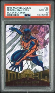 1995 MARVEL METAL SILVER FLASHER SPIDER-MAN 2099 PSA 10 ~GEM MINT~ HARD TO FIND - Picture 1 of 2