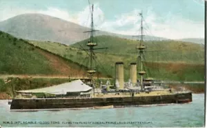 HMS Implaccable (1899) battleship WWI Royal Navy posted 1906 Christleton - Picture 1 of 2