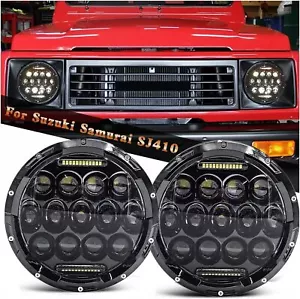 7" LED Lights Round Headlights For Suzuki Samurai SJ410 Wrangler Lada Niva 4X4 - Picture 1 of 11