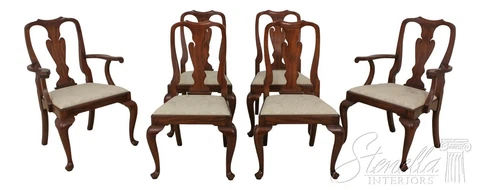 L59305EC: Set of 6 HENKEL HARRIS Solid Cherry Dining Room Chairs Cover