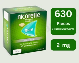 Nicorette Original Chewing Gum 2mg OF 210 x 3 Boxes Expiry 2027 - Picture 1 of 2