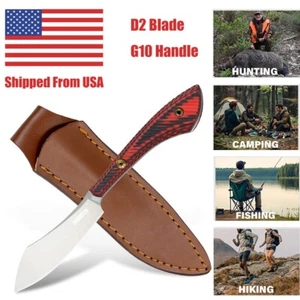 Full Tang EDC Fixed Blade Knife 6.4" D2 Steel Tanto Blade G10 Grip With Sheath - Picture 1 of 8