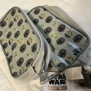 Lot 2 Star Wars/Disney Mandalorian Baby Toda Canvas Zipper Pencil Pouches BN - Picture 1 of 9