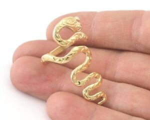 Statement Snake Ring Animal Adjustable Raw Brass  6.5US - 8.5US  size 4005