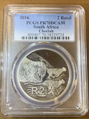 2016- South Africa Krugerrand Cheetah-PCGS- PR70 DCAM - Image 1 of 2