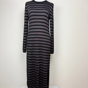 Banana Republic Gold Glitter Striped Sweater Dress Size S Womens New W/Tag - Picture 1 of 14