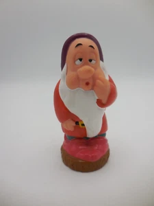 Vintage Disney Snow White Seven Dwarfs Rubber Squeak Bath Toy Sleepy - Picture 1 of 5