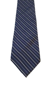 Izod 100 % Seide Krawatte Repp Streifen Akzent Marineblau Weiß Büro Preppy Anzug Hochzeit - Bild 1 von 12