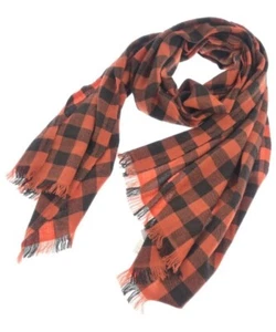 Rick Owens Stoles OrangexBlack(Check Pattern) 2200566413117 - Picture 1 of 3