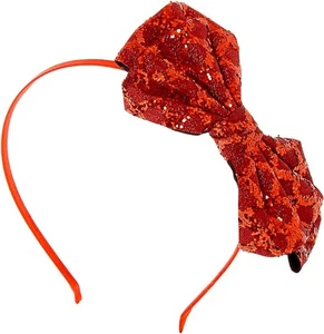 Alice Band mit Schleife rot Glitzer Schleife Stirnband Mädchen Valentinstag Stirnband - Bild 1 von 2