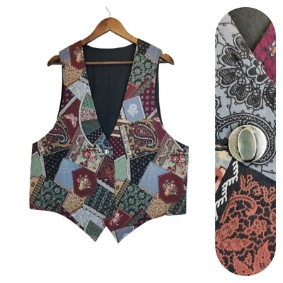 Chaleco Hecho a Mano Unisex Algodón Básico Abotonado Grannycore Chaleco con L - M/M Foto 1 de 4