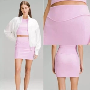 NWT Lululemon Scuba High Rise Mini Skirt VITA Pink Women Size M Stretch $78 - Picture 1 of 7