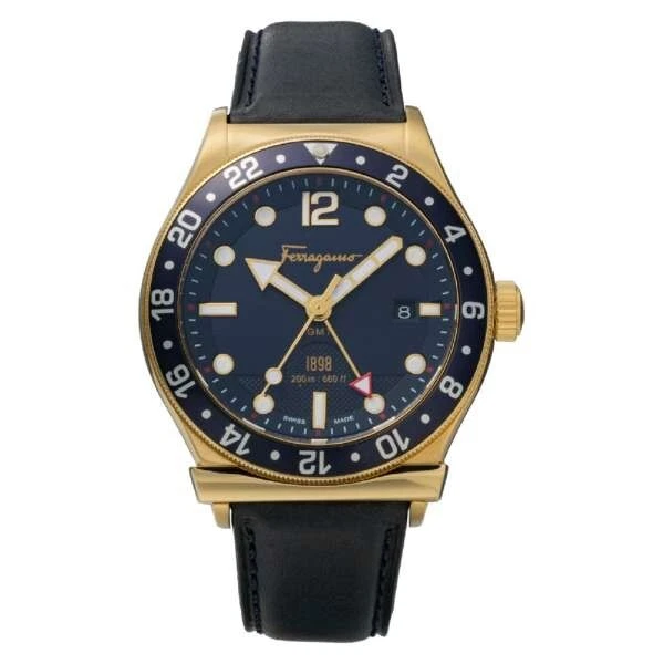 Salvatore Ferragamo 1898 SFDU00219 Blue Men's Watch Box & Paper's