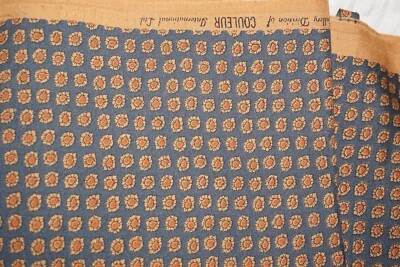 LIGERO ALGODÓN POLIÉSTER FLOR AZUL MARINO MARRÓN ROJO NARANJA Galería de Colores Foto 1 de 4