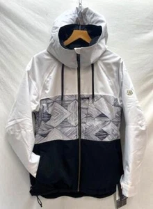 686 Women's Athena Snowboard Snow Ski Winter Jacket White Geo Colorblock XL NEW - Picture 1 of 1