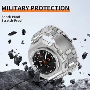 Pour Samsung Galaxy Watch Ultra 47mm Coque de Protection Robuste Bracelet en Acier Inoxydable - Photo 1 sur 60