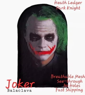 Joker Balaclava Mask Shiesty. Heath Ledger. Dark Knight. No Hole Breathable Mesh - Image 1 of 4