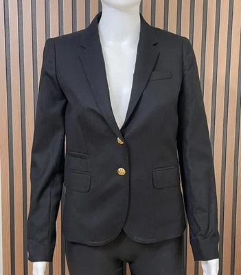 J. Crew Schoolboy Women's 0 Black Coat Wool Blazer Jacket Lined Academia Preppy - Image 1 of 4