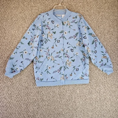 Suéter Blair Vintage Mujer Grande Pequeño Botón Frontal Bolsillos Florales Foto 1 de 4