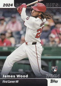 2025 Topps Serie 1 - 2024 Greatest Hits James Wood #GH-13 (RC) PRIMA CARRIERA HR - Foto 1 di 2