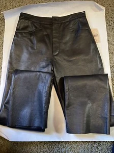 Womens Junior Wilsons Leather Maxima rock star  Black Pants not hemmed 8 New - Picture 1 of 12