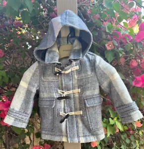 BURBERRY BOY Toddler ITALIAN WOOL Duffle Toggle Jacket Coat 1 - 2 - Picture 1 of 18