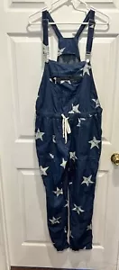 Blauer Buttercup Chambray Denim Sternenmuster Overall Overall Damengröße Large " - Bild 1 von 11