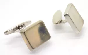 Georg Jensen #84 Denmark 925 Sterling Silver Rectangular Panel Cufflinks Cuff Li - Picture 1 of 9