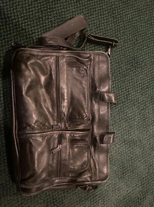 Vintage TUMI Briefcase Black Leather Messenger Laptop Tablet Bag - Bild 1 von 4