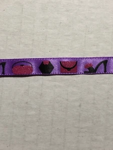 Purple, Pink & Black Purses & High Heels Ribbon 3 1/2 Ft - Picture 1 of 2
