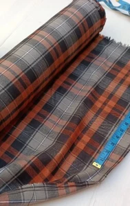 Brushed Flannel Fabric 100% Cotton Preshrunk Plaid Brown Black 58" Wide Soft - Picture 1 of 5