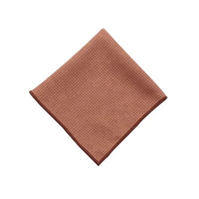 Pañuelo de algodón suave liso para hombre borde cosido bolsillo cuadrado cuadros rejillas pañuelo Foto 1 de 2