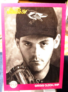 1991 Leaf Studio Baseball Card of Gregg Olson #8 (NM) Free Returns