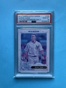 2017 Topps Gypsy Queen #168 Aaron Judge RC PSA 10  (capless,missing blackplate)