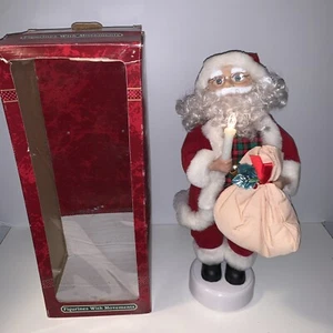 18" Santa Claus w/ Candle & Bag Animated & Illuminated Figure Trim A Home Box! - Picture 1 of 23