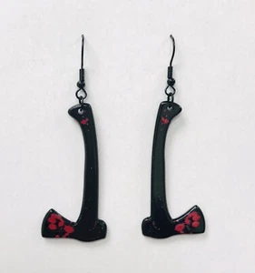 Orecchini AX in acrilico, orecchini fatti a mano, regalo di Natale. - Foto 1 di 1