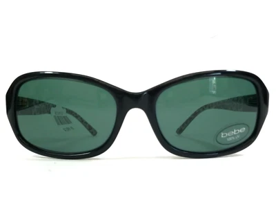 Bebe 太阳镜 LIGHT OUT BB7138 001 JET 黑色豹绿色镜片 53-16-135 — 第 1/4 张图片