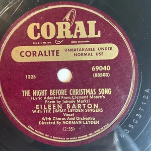 10" 78 RPM-Eileen Barton-Little Match Girl/Night Before Christmas Song/69040 - Imagen 1 de 4