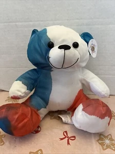 Noah's Ark Animal Workshop White Blue More Teddy Bear Tye Dyed Bear Plush Toy - Picture 1 of 11