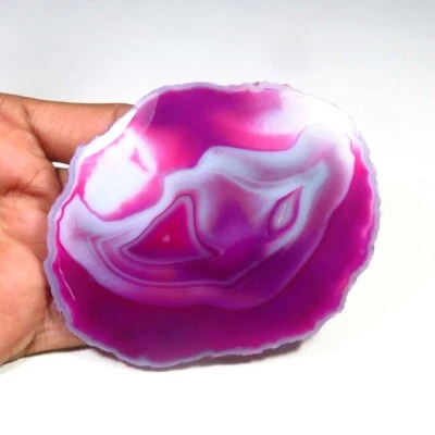 Purple Slice Smooth Gemstone 95x77 mm Natural Slice Geode Agate Cabochon BS-1164 - Image 1 of 4