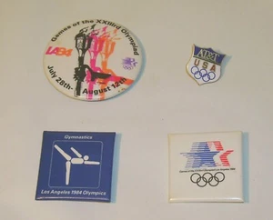 1984 Olympiad XXIII vintage OLYMPICS PIN BUTTON LOT of 4 Los Angeles sc - Bild 1 von 2