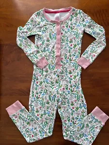 Mini Boden girls Easter long john pajamas size 7 - Picture 1 of 6