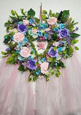 Whimsical Heart Garden- Light Up Valentine’s Day Wreath - Image 1 of 4