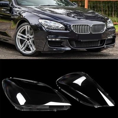 Par de cubiertas de lente de faros para BMW Serie 6 M6 F06 F12 F13 640i 650i 2012-2015 Foto 1 de 4