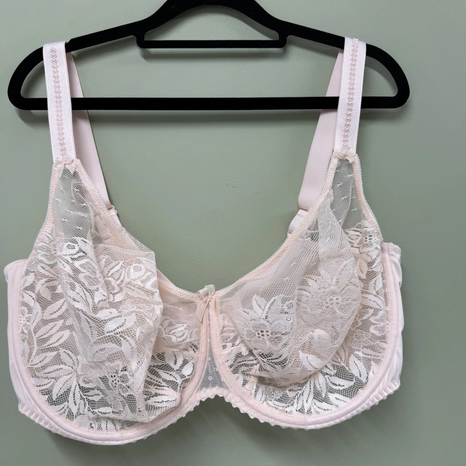Prima Donna Divine Seamless Lace Balconette Underwire Pink Bra 44G - Image 1 of 4